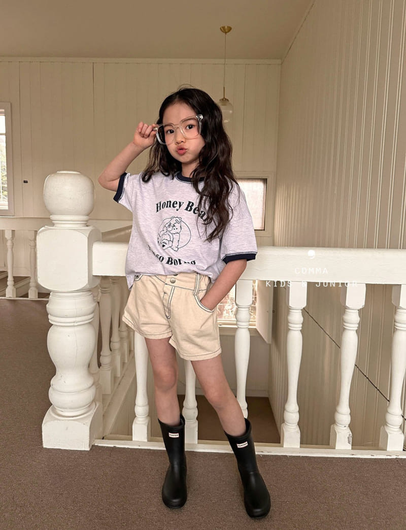 Comma - Korean Children Fashion - #kidsshorts - Honey Bear Tee - 2