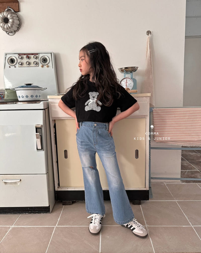Comma - Korean Children Fashion - #kidsshorts - Denim Boots Cut Pants - 7