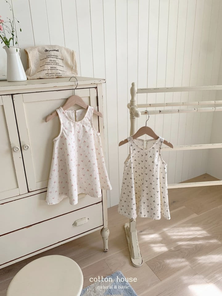 Cotton House - Korean Children Fashion - #kidzfashiontrend - Kale Flower Sleeveless One-Piece - 4