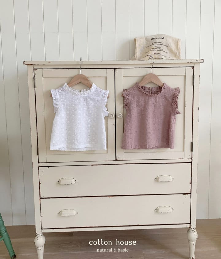 Cotton House - Korean Children Fashion - #childofig - Shirring Sleeveless Blouse - 2