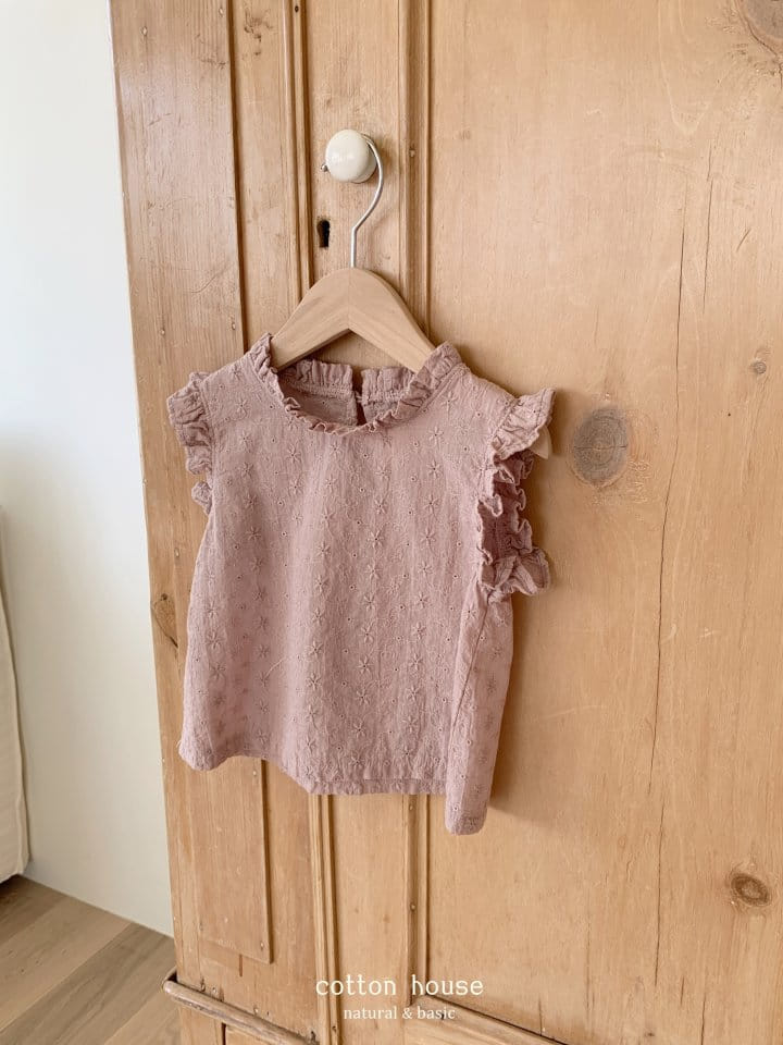 Cotton House - Korean Children Fashion - #childrensboutique - Shirring Sleeveless Blouse - 4