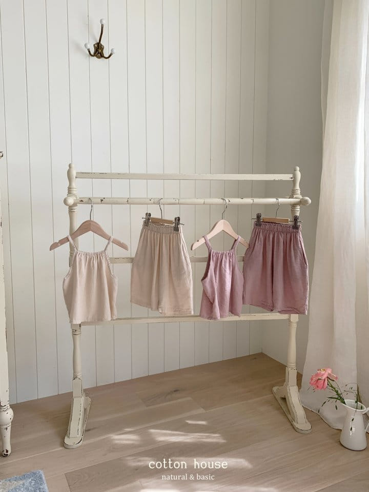 Cotton House - Korean Children Fashion - #discoveringself - String Sleeveless Top Bottom Set - 10