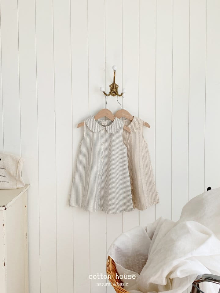 Cotton House - Korean Children Fashion - #discoveringself - ST Collar Sleeveless One-Piece - 8