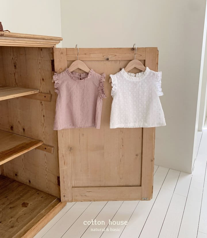 Cotton House - Korean Children Fashion - #fashionkids - Shirring Sleeveless Blouse - 6