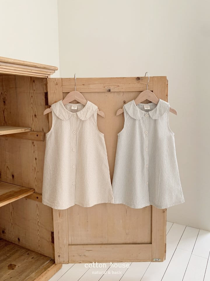 Cotton House - Korean Children Fashion - #fashionkids - ST Collar Sleeveless One-Piece - 9