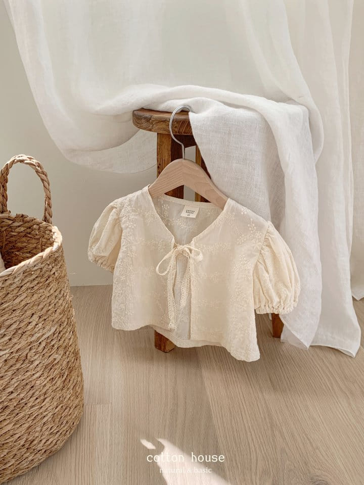 Cotton House - Korean Children Fashion - #kidsshorts - Maju String Embroidery Cardigan - 2