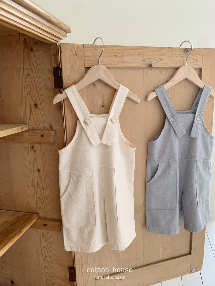 Cotton House - Korean Children Fashion - #kidsstore - Linen Dungarees Jumpsuit - 6