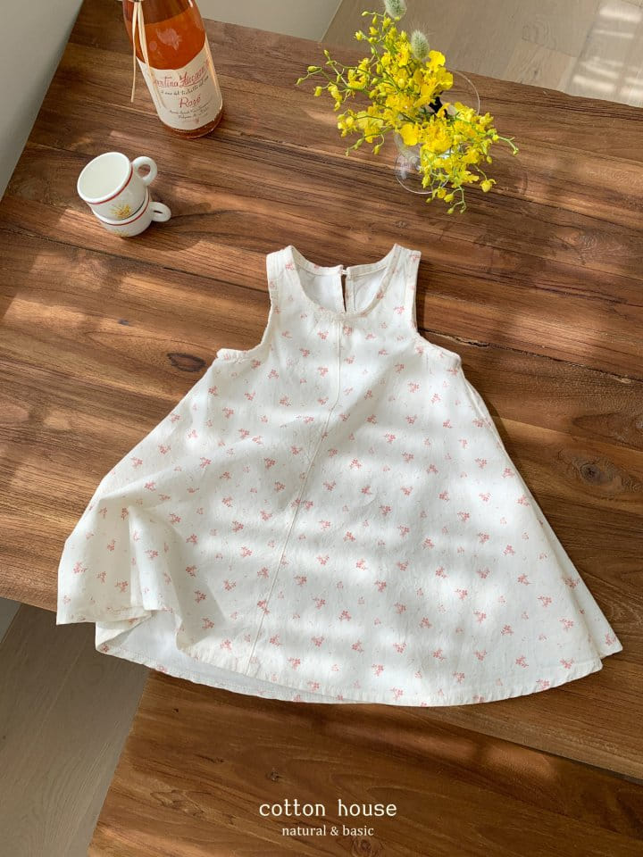 Cotton House - Korean Children Fashion - #kidzfashiontrend - Kale Flower Sleeveless One-Piece - 3