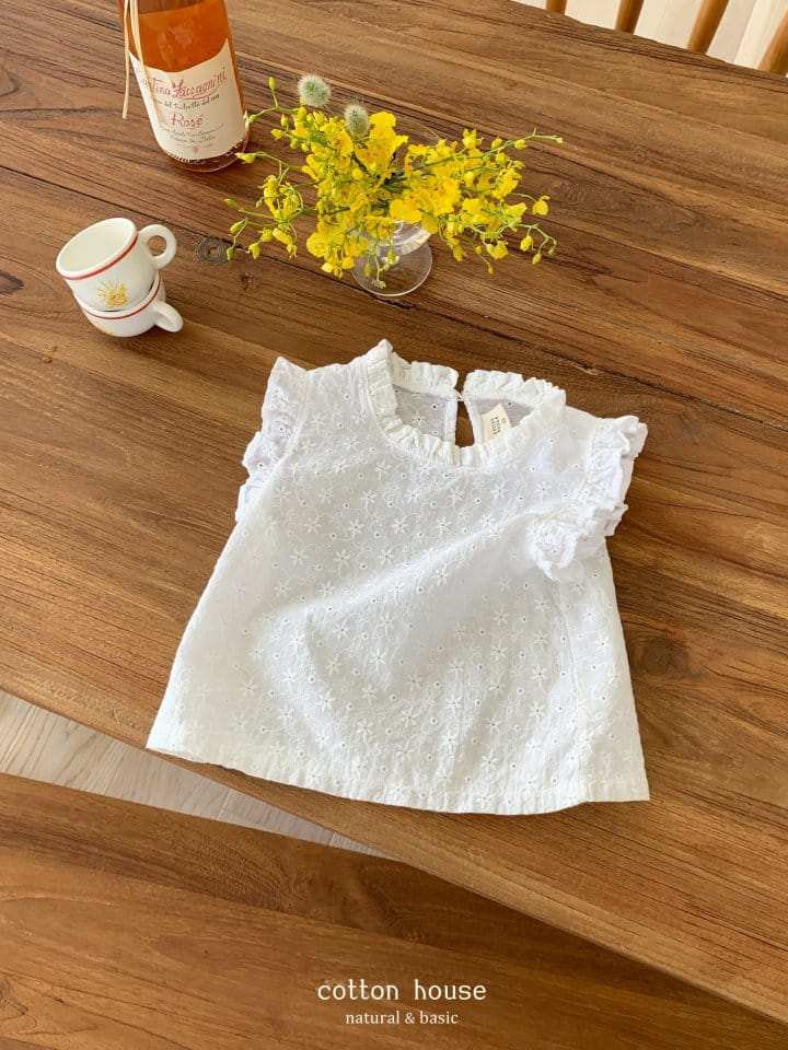 Cotton House - Korean Children Fashion - #littlefashionista - Shirring Sleeveless Blouse - 11