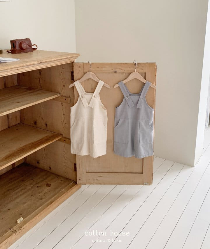 Cotton House - Korean Children Fashion - #littlefashionista - Linen Dungarees Jumpsuit - 9