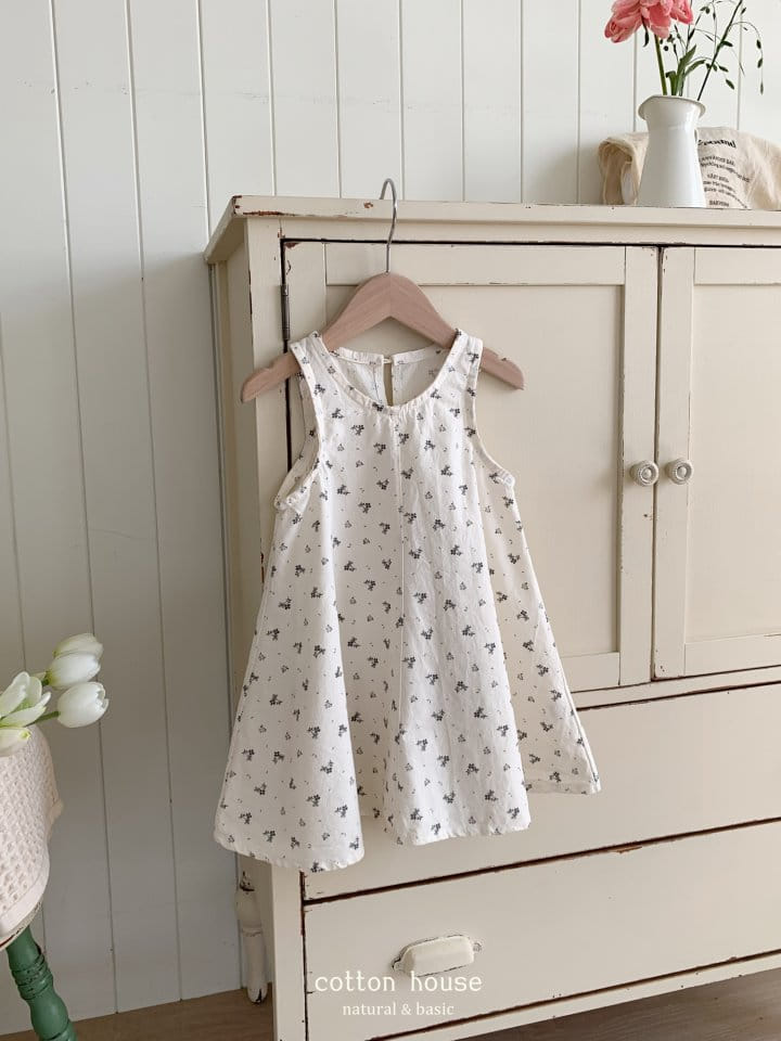 Cotton House - Korean Children Fashion - #littlefashionista - Kale Flower Sleeveless One-Piece - 5
