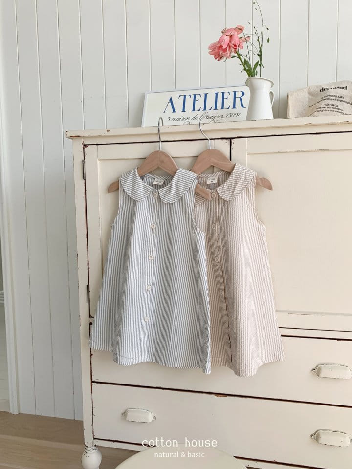 Cotton House - Korean Children Fashion - #magicofchildhood - ST Collar Sleeveless One-Piece