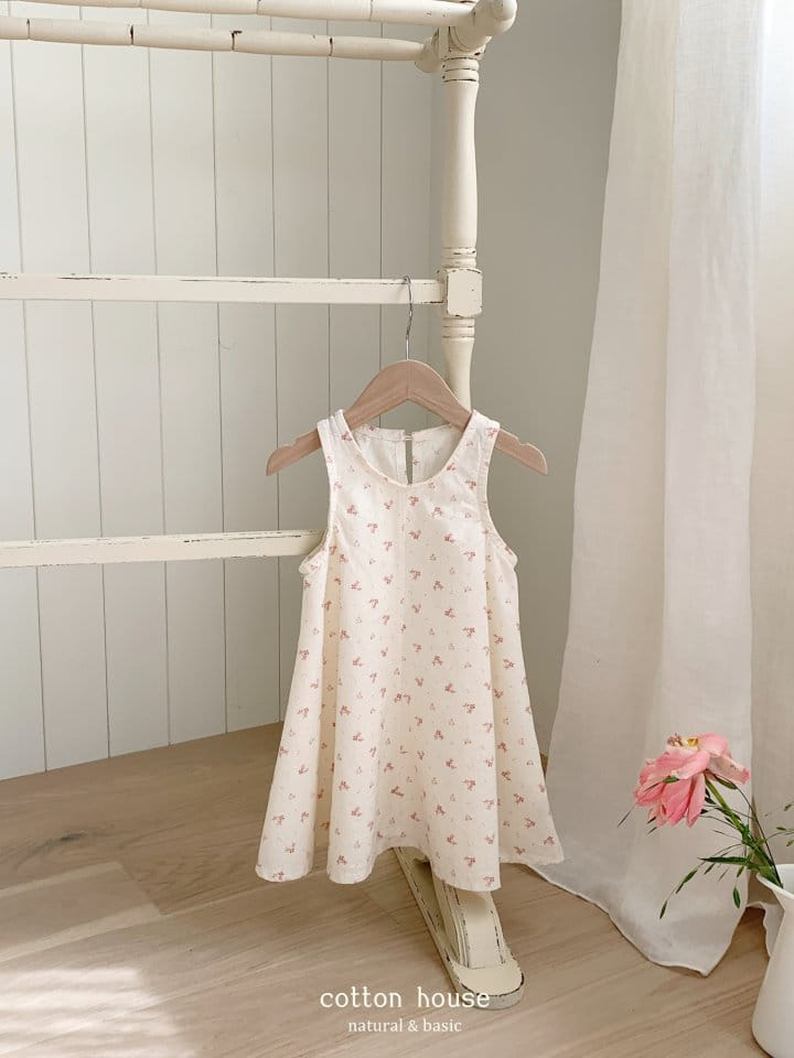 Cotton House - Korean Children Fashion - #magicofchildhood - Kale Flower Sleeveless One-Piece - 6