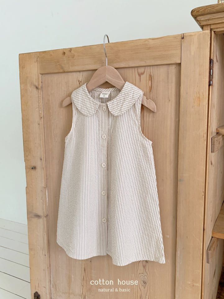 Cotton House - Korean Children Fashion - #prettylittlegirls - ST Collar Sleeveless One-Piece - 3