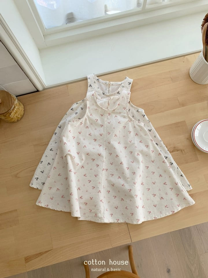 Cotton House - Korean Children Fashion - #prettylittlegirls - Kale Flower Sleeveless One-Piece - 8