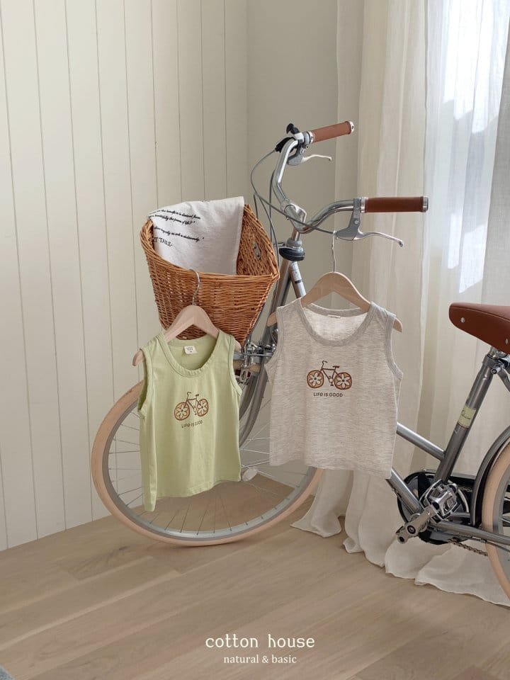 Cotton House - Korean Children Fashion - #todddlerfashion - Bike Sleeveless Tee - 4