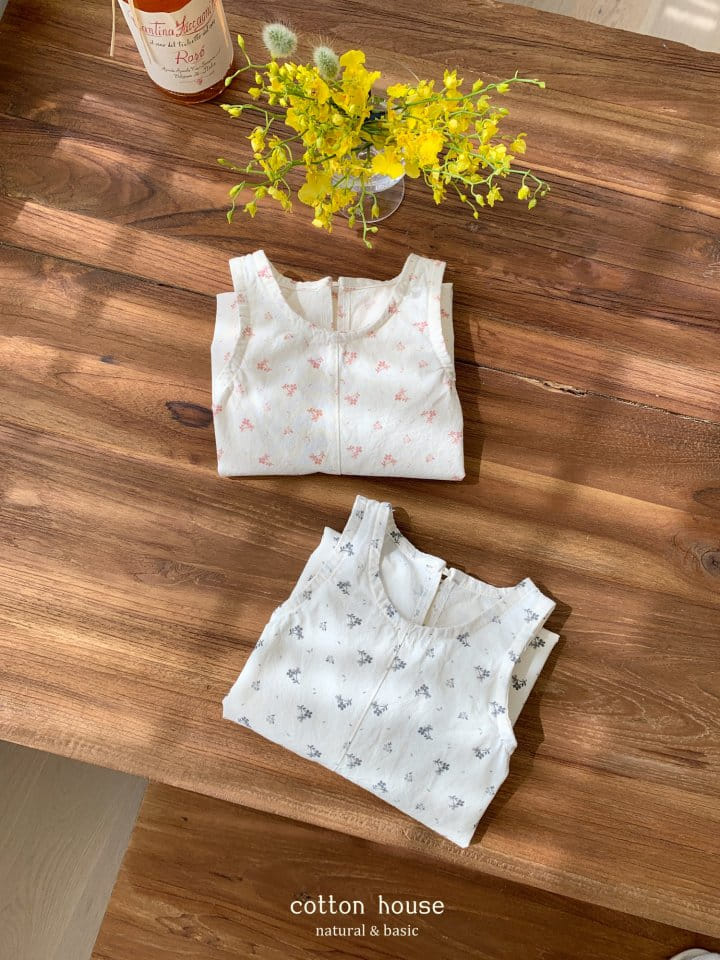 Cotton House - Korean Children Fashion - #toddlerclothing - Kale Flower Sleeveless One-Piece - 10