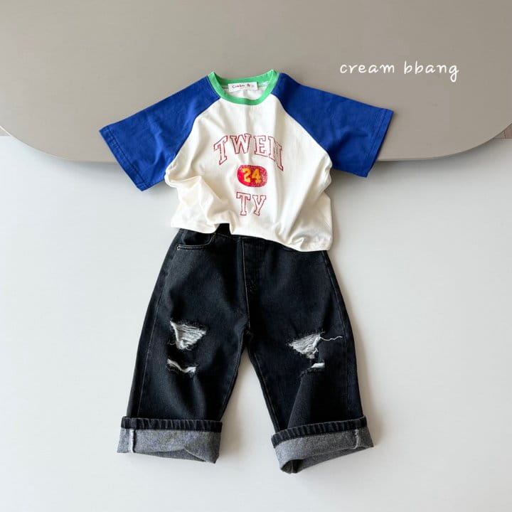 Cream Bbang - Korean Children Fashion - #kidzfashiontrend - Destroyed Wide Denim Pants - 9