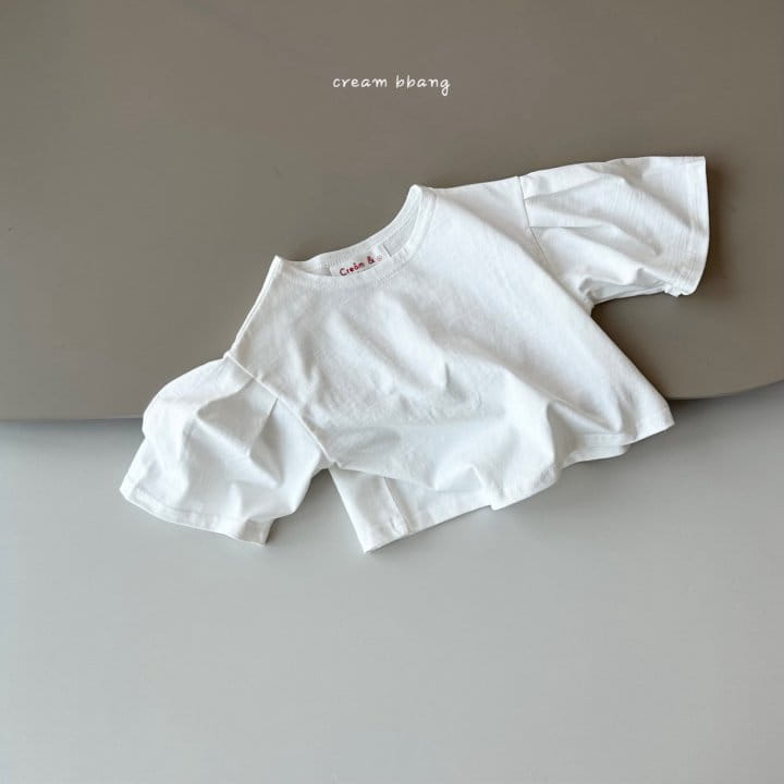 Cream Bbang - Korean Children Fashion - #minifashionista - Sleeve Wrinkle Crop Tee - 4