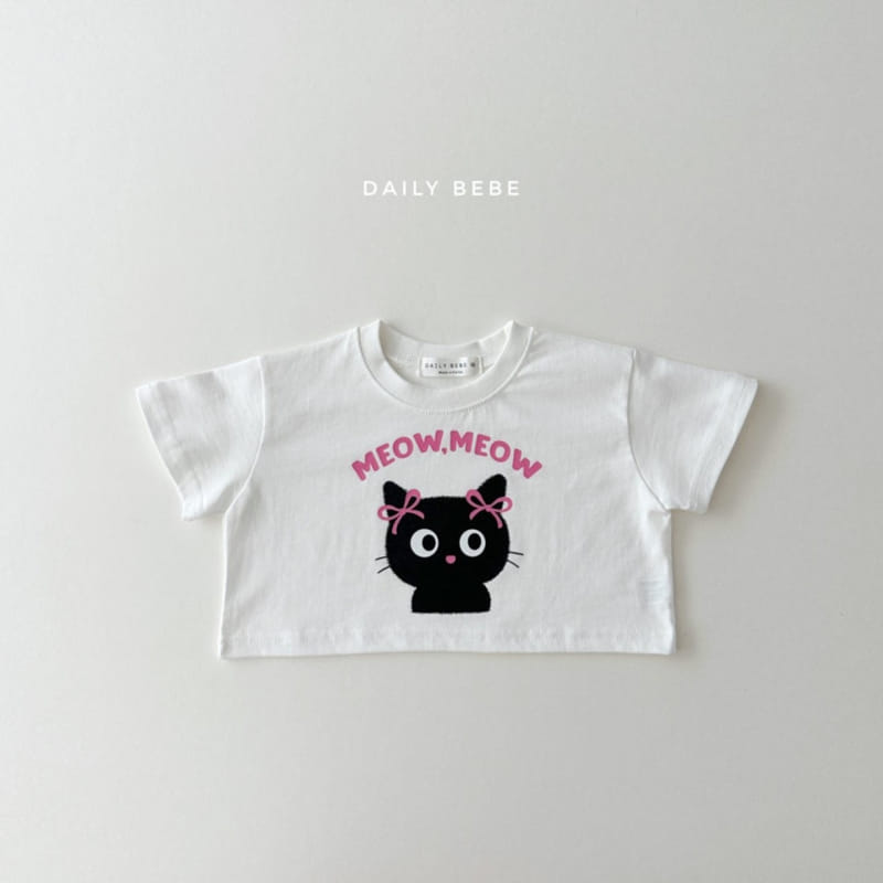 Daily Bebe - Korean Children Fashion - #Kfashion4kids - Cat Crop Top - 2