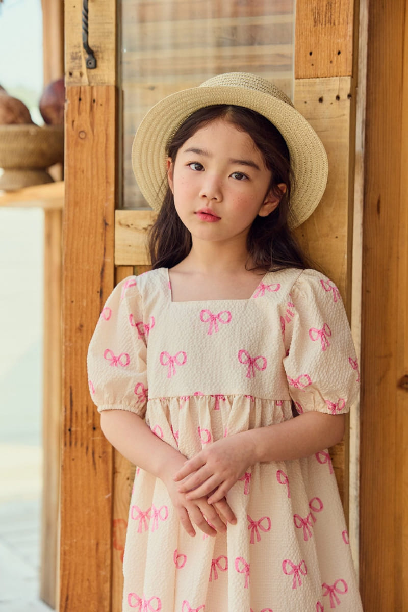 Daily Bebe - Korean Children Fashion - #kidsstore - Ribbon Square One-Piece - 9