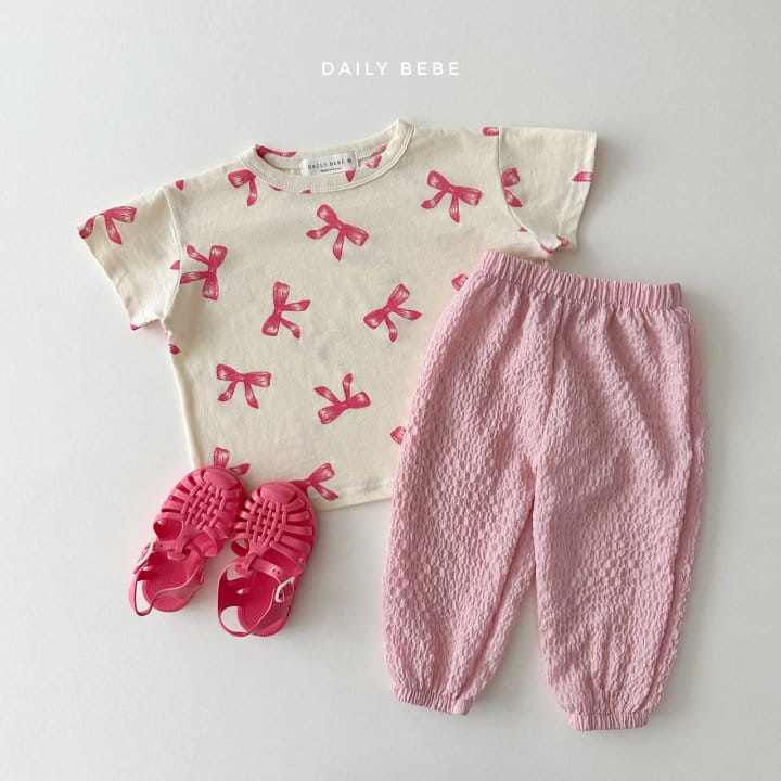 Daily Bebe - Korean Children Fashion - #kidzfashiontrend - Pattern Short Sleeve Tee - 6