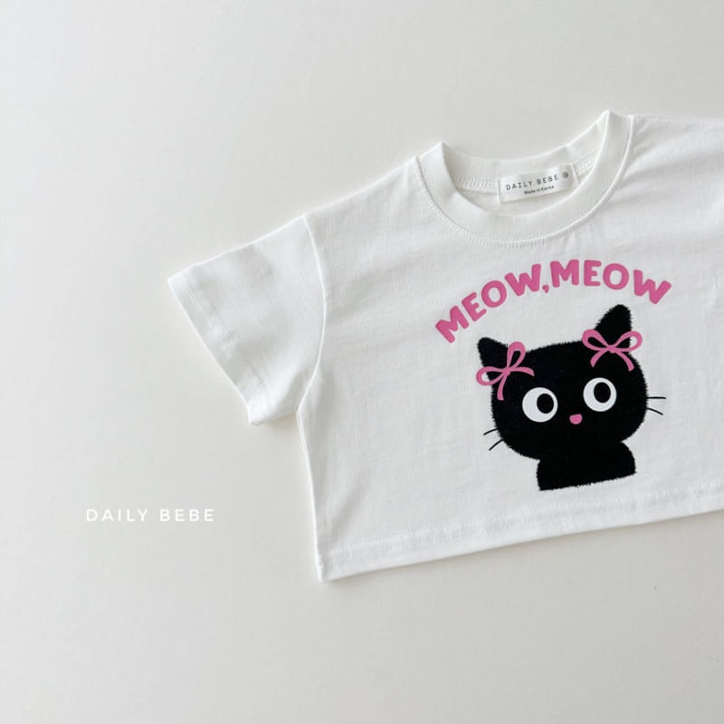 Daily Bebe - Korean Children Fashion - #littlefashionista - Cat Crop Top - 4