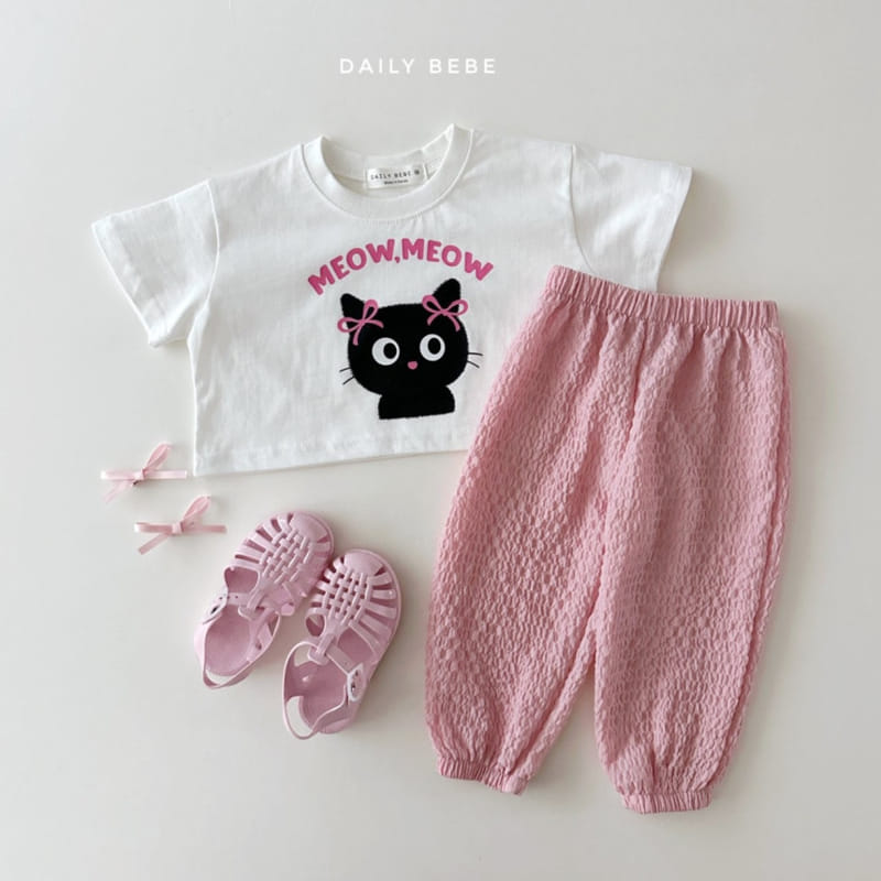 Daily Bebe - Korean Children Fashion - #minifashionista - Cat Crop Top - 5