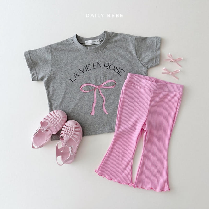 Daily Bebe - Korean Children Fashion - #todddlerfashion - Lavien Ribbon Tee - 11