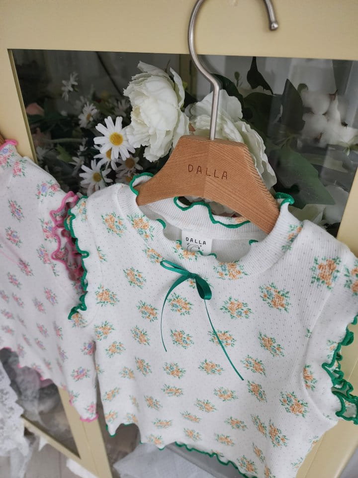 Dalla - Korean Children Fashion - #magicofchildhood - Flower Soft Tee - 10