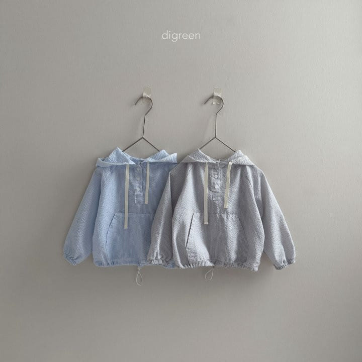 Digreen - Korean Children Fashion - #childrensboutique - Seersucker Hoody - 2