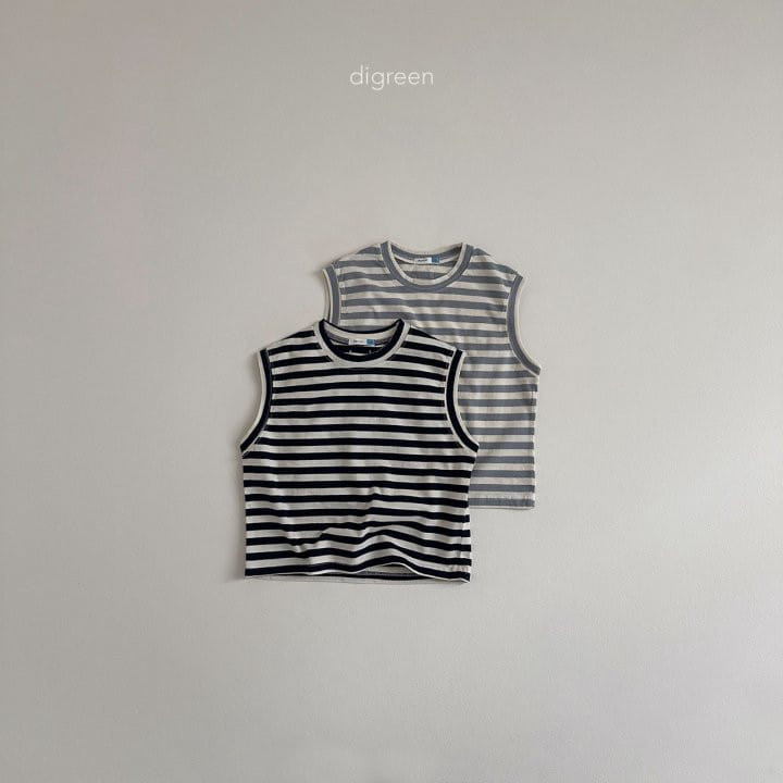 Digreen - Korean Children Fashion - #discoveringself - ST Point Sleevless Tee - 4