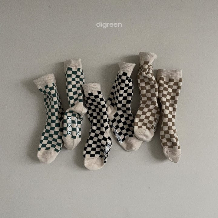 Digreen - Korean Children Fashion - #kidsstore - Checker Socks - 2