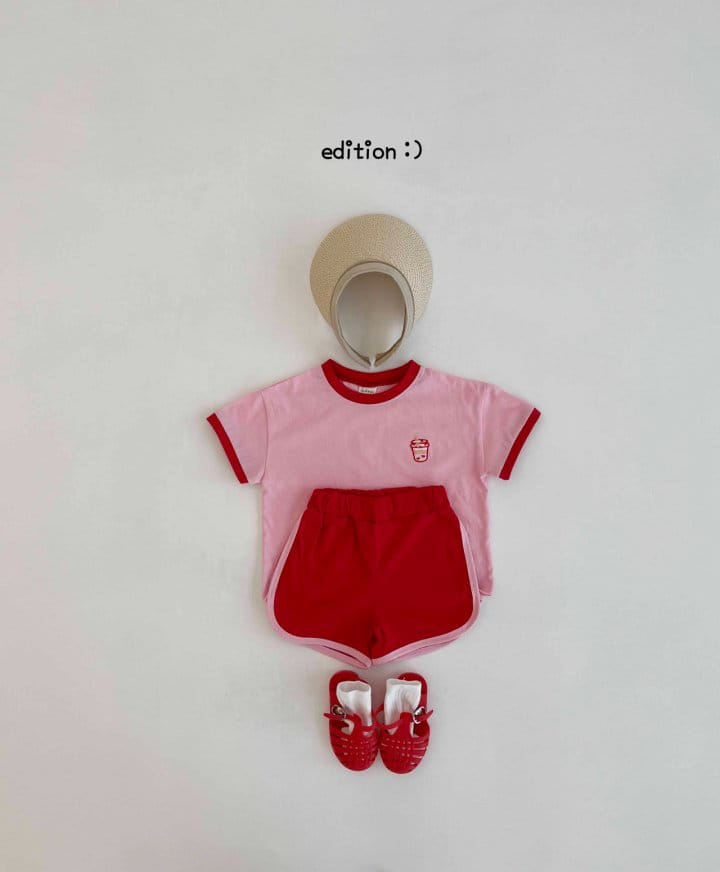 Edition - Korean Children Fashion - #fashionkids - Milk Tea Piping Top Bottom Set - 6