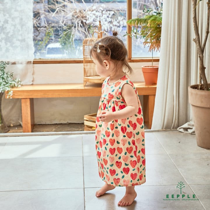 Eepple - Korean Children Fashion - #minifashionista - Heart One-Piece - 3