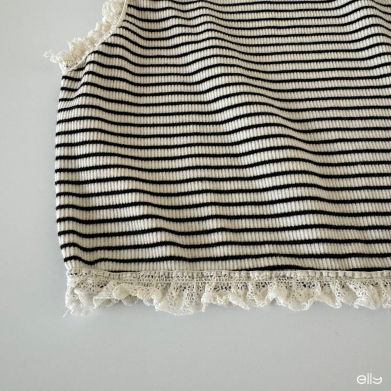 Ellymolly - Korean Children Fashion - #littlefashionista - Latte Frill ST Sleeveless Tee - 6