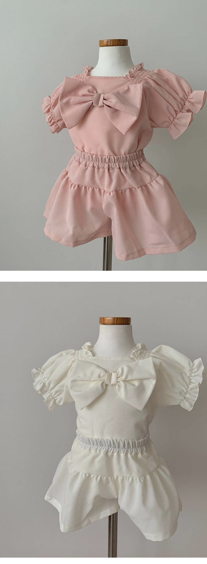 Flower J - Korean Children Fashion - #Kfashion4kids - Big Bow Top Bottom Set - 2