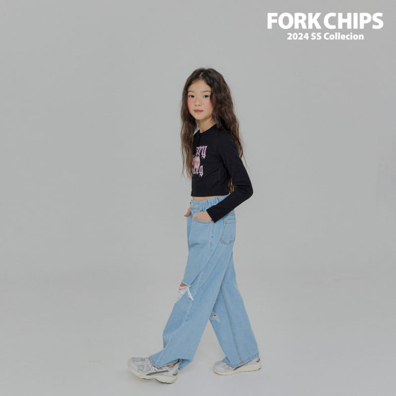 Fork Chips - Korean Children Fashion - #designkidswear - Cherry Bank Crop Tee - 8