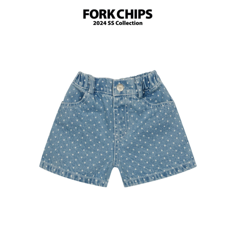 Fork Chips - Korean Children Fashion - #prettylittlegirls - Urban Dot Denim Pants - 2