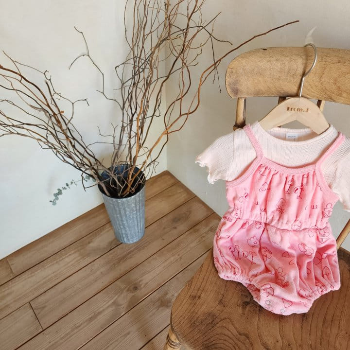 From J - Korean Baby Fashion - #babylifestyle - Cherry Flower Terry Body Suit - 2