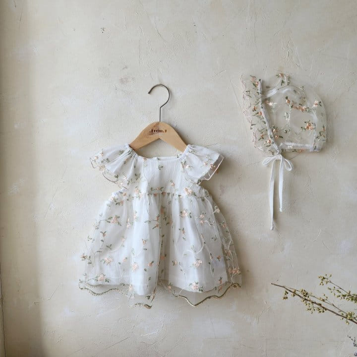 From J - Korean Baby Fashion - #babylifestyle - Emily Embroidery One-Piece With Bonnet - 8