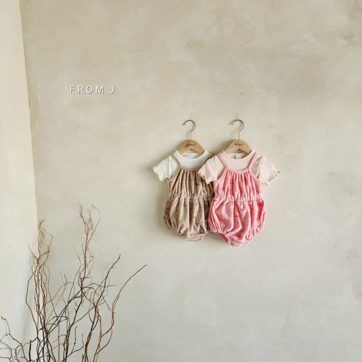 From J - Korean Baby Fashion - #babyoninstagram - Cherry Flower Terry Body Suit - 3
