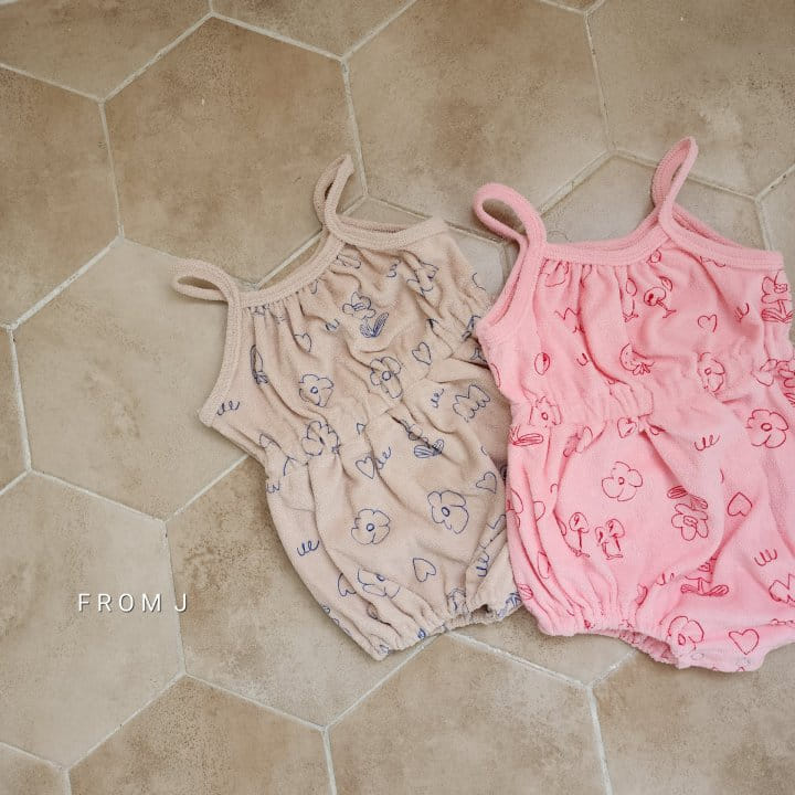 From J - Korean Baby Fashion - #babyoutfit - Cherry Flower Terry Body Suit - 5