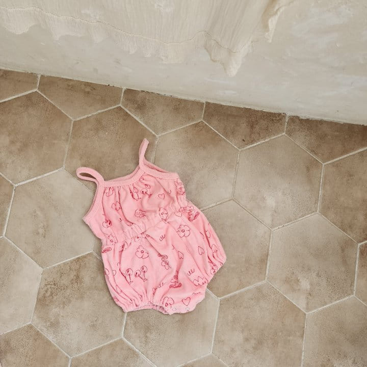 From J - Korean Baby Fashion - #babyoutfit - Cherry Flower Terry Body Suit - 6