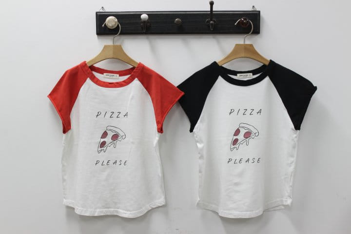 Green Tomato - Korean Children Fashion - #minifashionista - Pizza Raglan Tee - 6