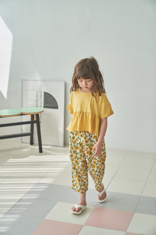 Green Tomato - Korean Children Fashion - #minifashionista - Flower Wrinkle Pants