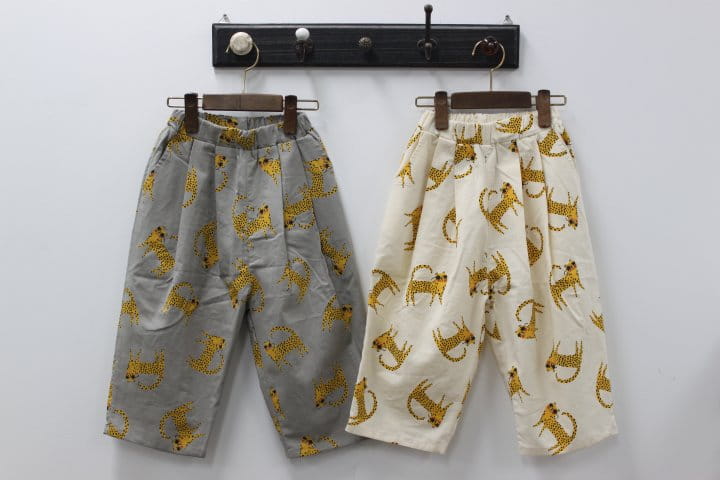 Green Tomato - Korean Children Fashion - #todddlerfashion - Leopard Wrinkle Pants - 5