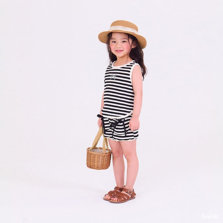 Hanab - Korean Children Fashion - #Kfashion4kids - Ribbon ST Top Bottom Set - 3