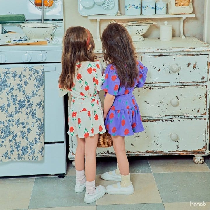 Hanab - Korean Children Fashion - #designkidswear - Wing Flower Top Bottom Set - 4