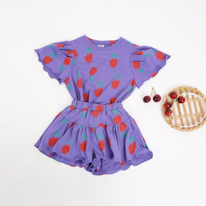 Hanab - Korean Children Fashion - #kidsshorts - Wing Flower Top Bottom Set - 6